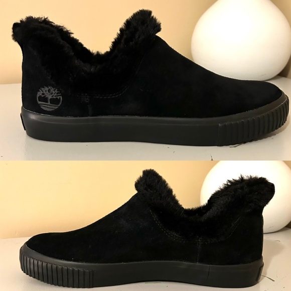 NEW! Timberland Skyla Bay Warm Lined Slip On Sneakers Black Suede Size 7 - Picture 11 of 14